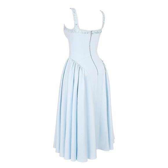 NWT House of CB Dorothy Blue Cotton Midi Sundress XS Italian Azur - Picture 9 of 14